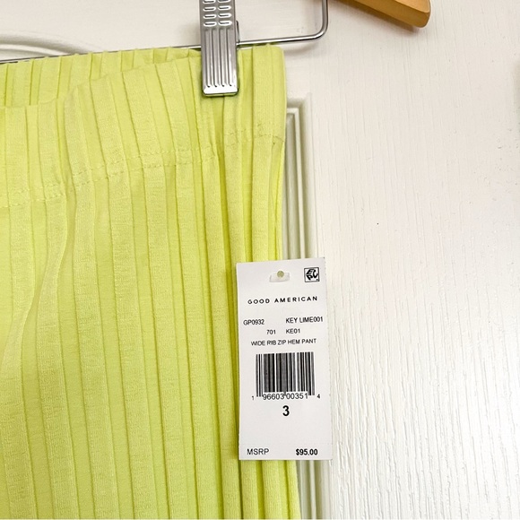 GOOD AMERICAN WIDE LEG RIBBED PANT IN SIZE 3 or Large - Picture 6 of 9